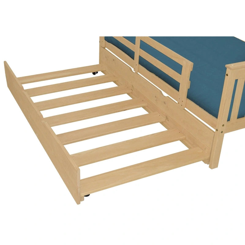 Ausziehbett-Einheit für Einzelbett aus Kiefernholz