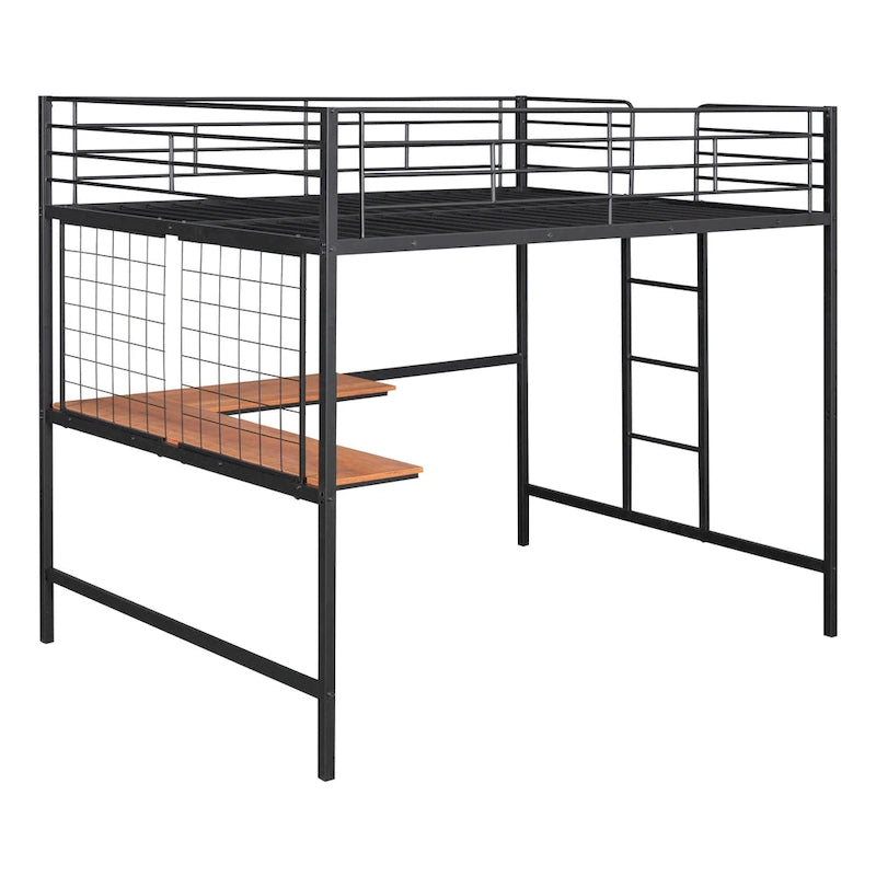 Full-Size-Metall-Etagenbett mit Schreibtisch und Metallgitter