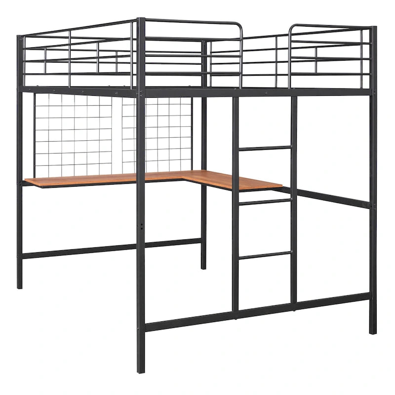 Full-Size-Metall-Etagenbett mit Schreibtisch und Metallgitter