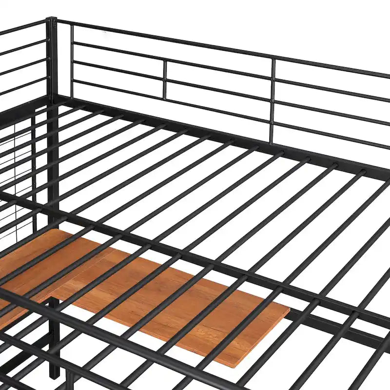 Full-Size-Metall-Etagenbett mit Schreibtisch und Metallgitter