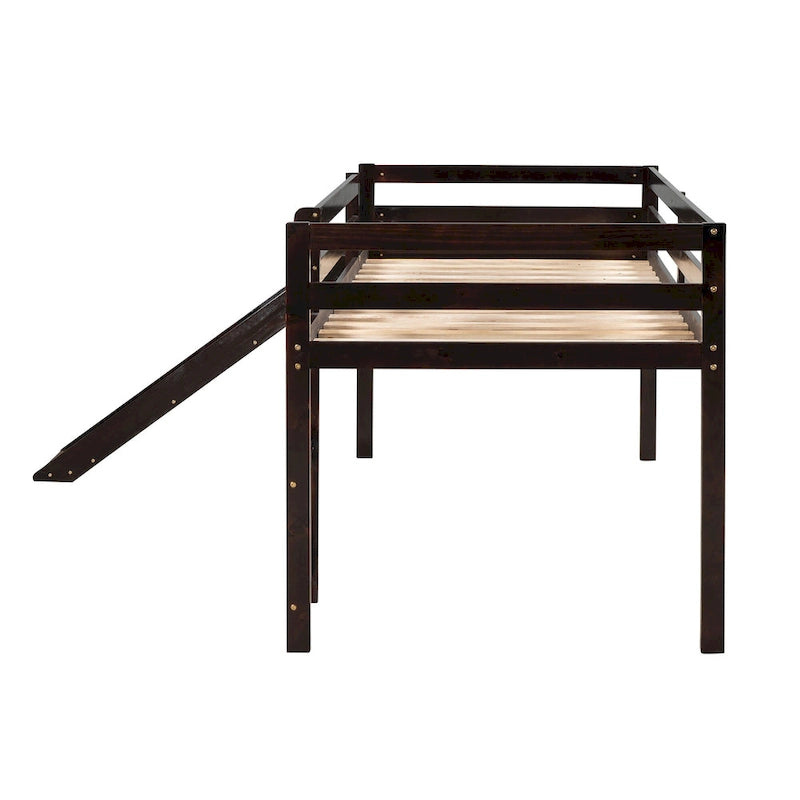 Twin Solid Wood Loft Bed with Fun Slide Feature