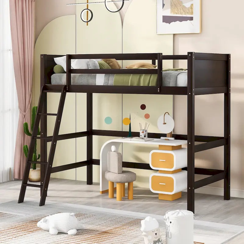 Twin Size Loft Bed with Ladder