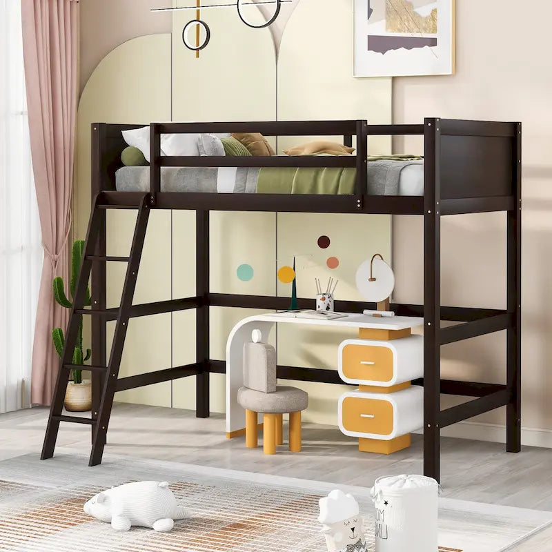 Twin Size Loft Bed with Ladder