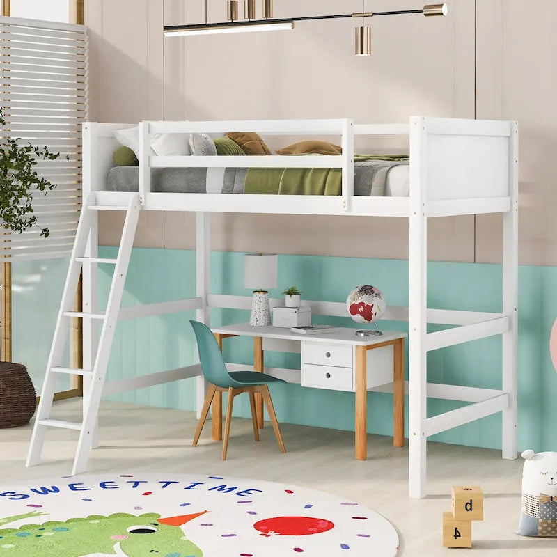 Twin Size Loft Bed with Ladder