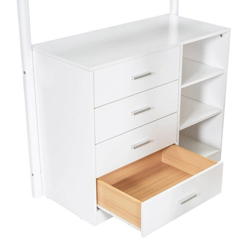 Hochbett aus Holz in Einzelbettgröße mit Teddyfleece