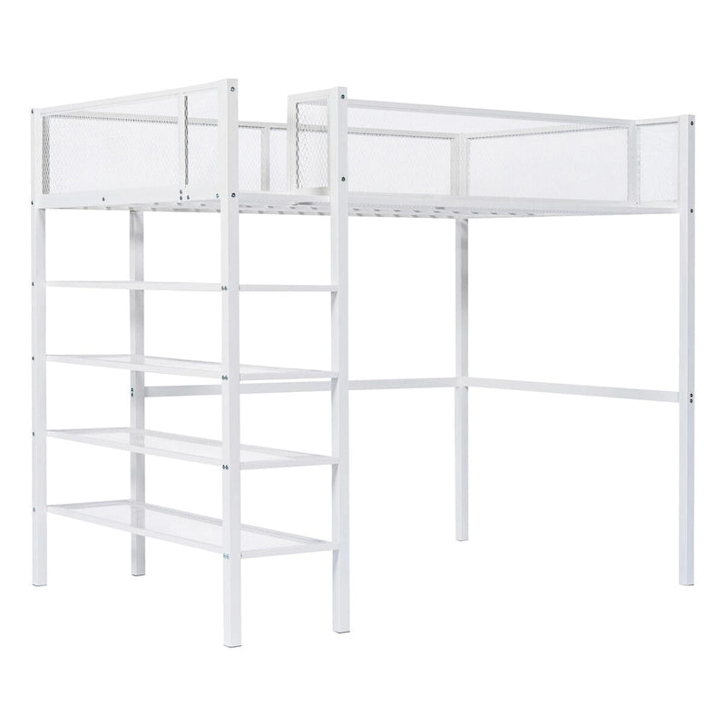 Letto a soppalco multifunzionale in stile moderno bianco