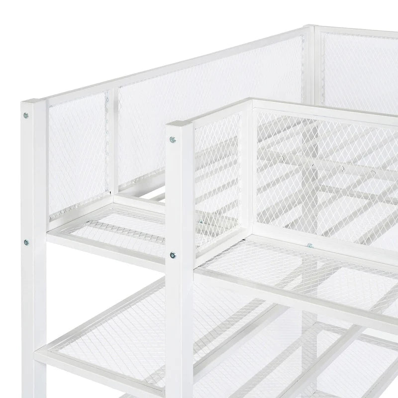 Letto a soppalco multifunzionale in stile moderno bianco