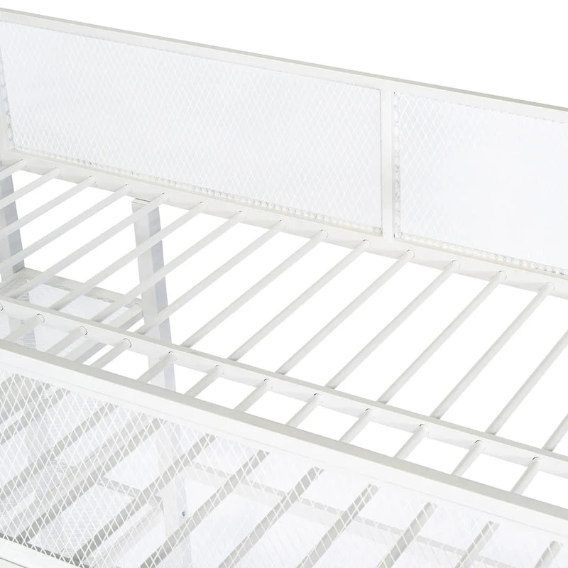 Letto a soppalco multifunzionale in stile moderno bianco